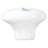 青と白のパームパルメットツリー セラミックノブ (側面)