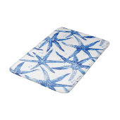 青と白のヒトデデザイン バスマット (アングル)