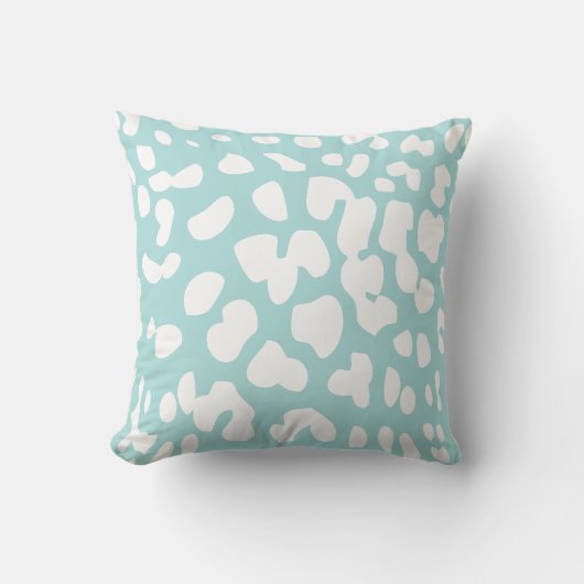 青と白のヒョウの印刷装飾用クッション クッション (正面)