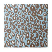 青と白のヒョウ印刷 タイル (正面)