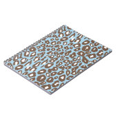 青と白のヒョウ印刷 ノートブック (左側)