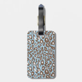 青と白のヒョウ印刷 ラゲッジタグ (裏面縦)