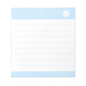 青と白のビジネス会社のロゴが並ぶ ノートパッド (正面)