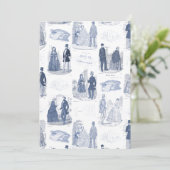 青と白のビンテージ ファッション フランス トワール 招待状 (スタンド正面)