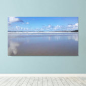 青と白のビーチ キャンバスプリント (インサイチュ (ウッドフロア))