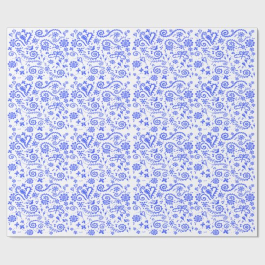 青と白のピップラッピング紙 ラッピングペーパー (フラット)