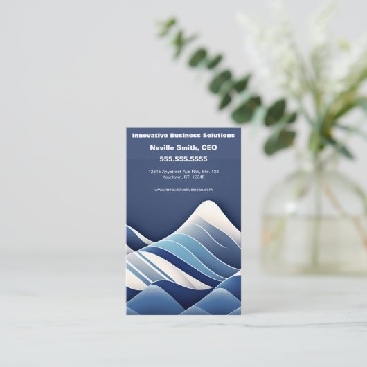 青と白のピナクルマウンテンピーク 名刺 (スタンド正面)