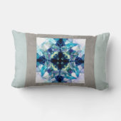 青と白のピロー抽象芸術アートデザイン ランバークッション (裏面)