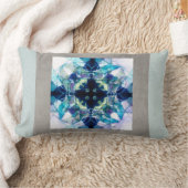 青と白のピロー抽象芸術アートデザイン ランバークッション (ブランケット)