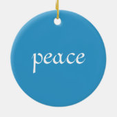 青と白のピース鳩 セラミックオーナメント (裏面)