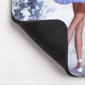 青と白のファンタジーバレリーナとバラの花 マウスパッド (コーナー)