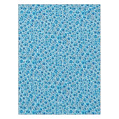 青と白のファンタジー霜の降りた抽象芸術氷モザイク テーブルクロス (正面)