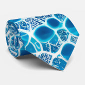 青と白のファンタジー霜の降りた抽象芸術氷モザイク ネクタイ (ロール)