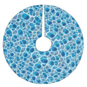 青と白のファンタジー霜の降りた抽象芸術氷モザイク ブラッシュドポリエステルツリースカート (正面)