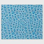 青と白のファンタジー霜の降りた抽象芸術氷モザイク ラッピングペーパー (フラット)