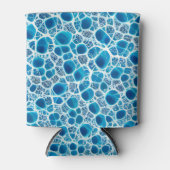 青と白のファンタジー霜の降りた抽象芸術氷モザイク 缶クーラー (正面)