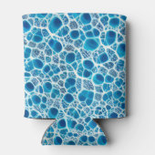 青と白のファンタジー霜の降りた抽象芸術氷モザイク 缶クーラー (裏面)