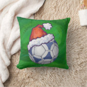 青と白のフェスティバルサッカーボールを緑 クッション (ブランケット)