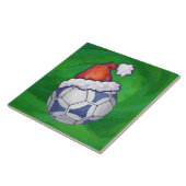 青と白のフェスティバルサッカーボールを緑 タイル (側面)