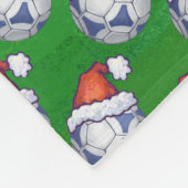 青と白のフェスティバルサッカーボールを緑 フリースブランケット (角)