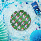 青と白のフェスティバルサッカーボールを緑 ペーパープレート (パーティー)