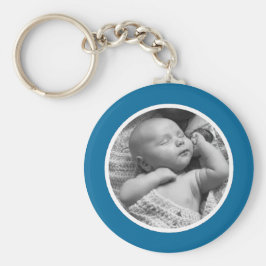 青と白のフォトキーチェーン キーホルダー