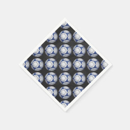 青と白のフットバル模様 スタンダードカクテルナプキン