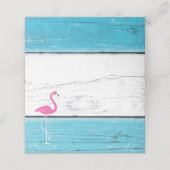 青と白のフラミンゴ折り畳み座席表 プレイスカード (外部開封)