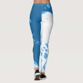 青と白のフラワーアートレギンス レギンス (裏面)