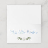 青と白のフラワーチノワセリー プレイスカード (外部開封)