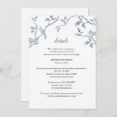 青と白のフランス トワール ウェディングの詳細 エンクロージャーカード (正面/裏面)