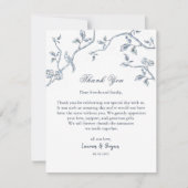 青と白のフランス トワール ウェディング フラット サンキューカード (正面)