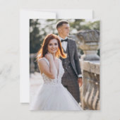 青と白のフランス トワール ウェディング フラット サンキューカード (裏面)