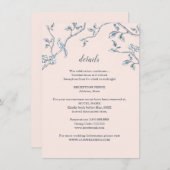 青と白のフランス トワール 結婚式の詳細 エンクロージャーカード (正面/裏面)