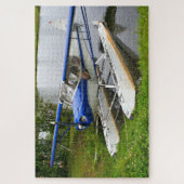 青と白のフロート飛行機、レイクフード、アラスカ2 ジグソーパズル (縦)