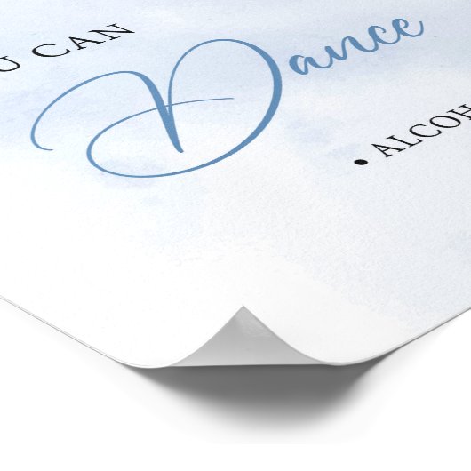 青と白のフローラあなたが踊ることができる私を信頼 ポスター (角)