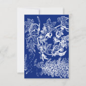 青と白のフローラありがとう サンキューカード (正面)