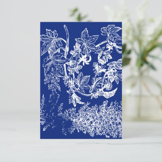 青と白のフローラありがとう サンキューカード (スタンド正面)