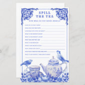 青と白のフローラがシャワーゲームをこぼす (正面/裏面)