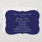 青と白のフローラキャップ2025卒業パーティー 招待状 (裏面)