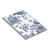 青と白のフローラスパイラルフォトノートブック ノートブック (右側)