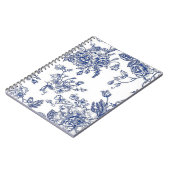 青と白のフローラスパイラルフォトノートブック ノートブック (左側)