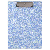 青と白のフローラチューダーダマスクヴィンテージスタイル クリップボード (正面)