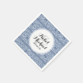 青と白のフローラチューダーダマスクヴィンテージスタイル スタンダードカクテルナプキン (角)