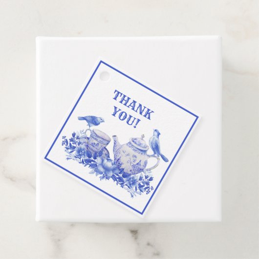 青と白のフローラティーポット |母の日ファボ フェイバータグ (インサイチュ)