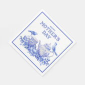 青と白のフローラティーポット |母の日 スタンダードランチョンナプキン (角)