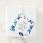 青と白のフローラフェスタ結婚の歓迎 フェイバータグ (インサイチュ)