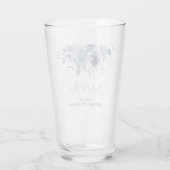 青と白のフローラブライダルシャワー飲料 タンブラーグラス (裏面)