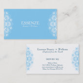 青と白のフローラリバーシブルマンダラ 名刺 (正面/裏面)