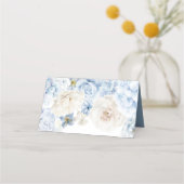 青と白のフローラ座席表 プレイスカード (裏面)